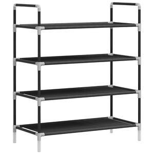 vidaXL Sapateira com 4 prateleiras metal e tecido n&atilde;o tecido preto