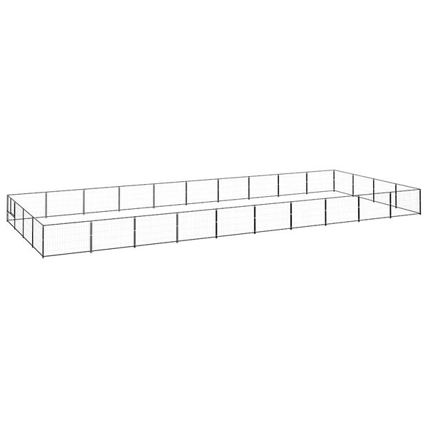 vidaXL Canil para c&atilde;es 40 m&sup2; a&ccedil;o preto
