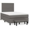 vidaXL Cama com molas/colch&atilde;o 120x200 cm couro artificial cinzento