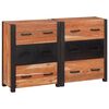 vidaXL Buffet 3 pcs Castanho 110 x 30 x 75 cm Madeira de acácia maciça