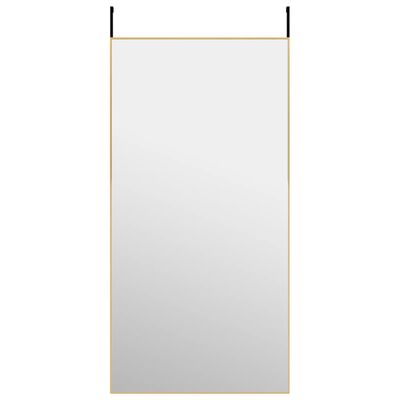 vidaXL Espelho para porta 50x100 cm vidro e alumínio dourado