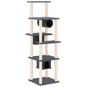 vidaXL &Aacute;rvore p/ gatos c/ postes arranhadores sisal 169cm cinza-escuro