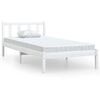 vidaXL Estrutura de cama 90x200 cm pinho maci&ccedil;o branco