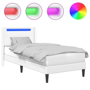 vidaXL Estrutura da Cama Branco 90 x 200 cm Couro Sint&eacute;tico