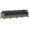 vidaXL 5 pcs conjunto lounge de jardim c/ almofadões vime PE cinzento