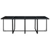 vidaXL 13 pcs conjunto jantar exterior com almofadões vime PE preto