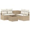 vidaXL Conjunto de Sof&aacute;s 6 unid. Bege e Branco Creme