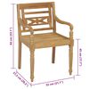 vidaXL Cadeiras Bat&aacute;via com almofad&otilde;es 4 pcs madeira de teca maci&ccedil;a