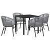 vidaXL Conjunto de Jantar para Jardim 5 unid. Antracite