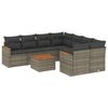 vidaXL 9 pcs conjunto sof&aacute;s p/ jardim com almofad&otilde;es vime PE cinzento