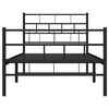 vidaXL Estrutura de cama com cabeceira e p&eacute;s 107x203 cm metal preto