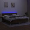 vidaXL Cama box spring c/ colch&atilde;o/LED 160x200cm tecido castanho-escuro