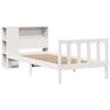 vidaXL Cama com estante sem colchão 75x190 cm pinho maciço branco