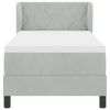 vidaXL Cama Box com colch&atilde;o Cinzento-claro 80 x 200 cm Veludo