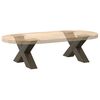 vidaXL P&eacute;s para mesa de centro em formato de X, 2 pe&ccedil;as, a&ccedil;o natural, 60x(30-31) cm, a&ccedil;o