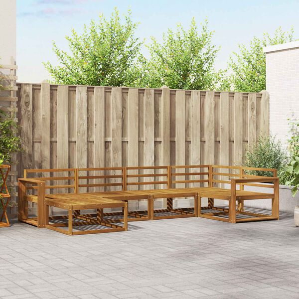 vidaXL Conjunto de Sof&aacute;s para Exterior 6 pcs Natural