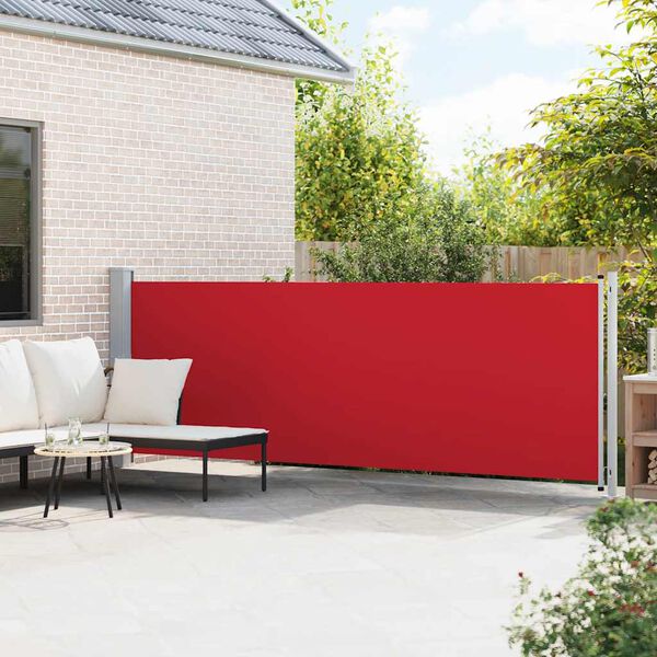 vidaXL Toldo lateral retr&aacute;til para p&aacute;tio 140x600 cm vermelho