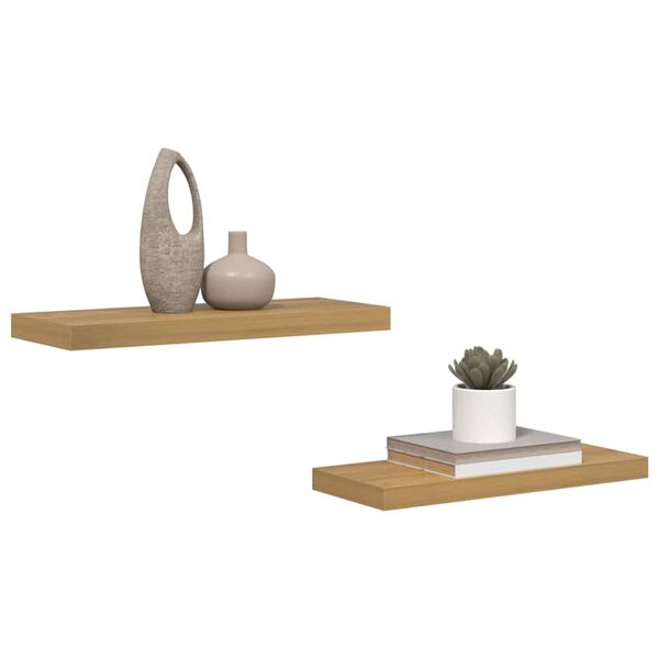 vidaXL Prateleira de Parede 2 pcs Castanho 50 x 23 x 4 cm