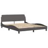 vidaXL Estrutura de cama Dover couro artificial 160x200cm cinzento