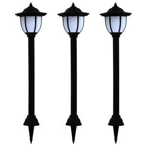 vidaXL Candeeiro solar LED de exterior 3 pcs preto