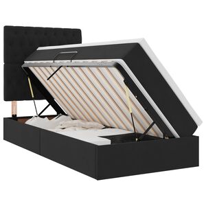 vidaXL Cama com arruma&ccedil;&atilde;o e LED com colch&atilde;o Preto 90 x 190 cm Veludo