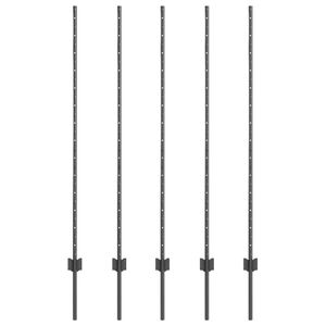 vidaXL Poste de Cerca Embutido 5 unid. Cinzento 180 cm