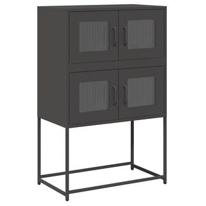 vidaXL Aparador alto 68x39x107 cm a&ccedil;o preto