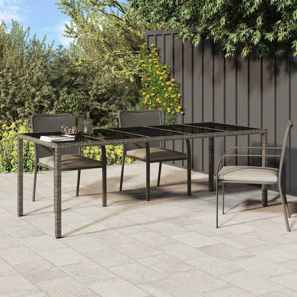 vidaXL Mesa de Jantar para Jardim Cinzeto 250 x 100 x 75 cm vime PE