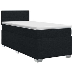 vidaXL Cama box spring com colch&atilde;o Preto 90 x 190 cm Tecido