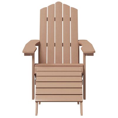 vidaXL Cadeira de jardim Adirondack com apoio de pés PEAD castanho
