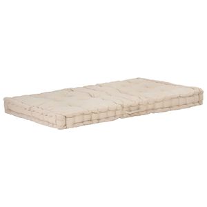 vidaXL Almofad&atilde;o p/ m&oacute;veis de paletes algod&atilde;o 120x80x10 cm bege