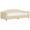 vidaXL Sof&aacute;-cama com colch&atilde;o 90x200 cm tecido cor creme