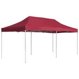 vidaXL Tenda dobr&aacute;vel prof. para festas alum&iacute;nio 6x3 m vermelho tinto