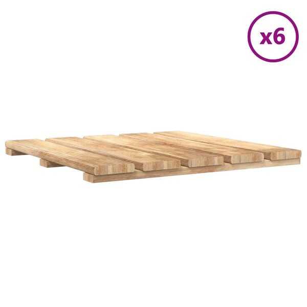 vidaXL Telha de Deck 6 pcs Castanho 50 x 50 cm