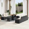 vidaXL Conjunto de Sof&aacute; de Jardim 8 pcs Preto Rattan Sint&eacute;tico