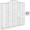 vidaXL Cestos gabi&atilde;o arqueados 7pcs 200x50x180/200cm ferro galvanizado