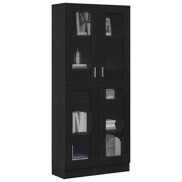 vidaXL Gabinete de Livros Carvalho preto 82,5 x 30,5 x 185 cm