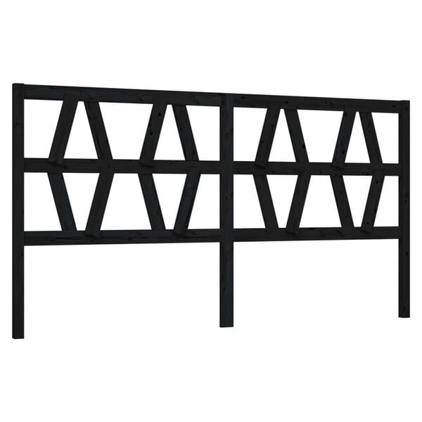 vidaXL Cabeceira de cama 206x4x100 cm pinho maci&ccedil;o preto