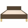 vidaXL Estrutura de cama sem colch&atilde;o 100x200 cm tecido castanho-escuro