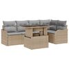 vidaXL Conjunto de Sof&aacute; de Jardim 6 unid. Bege Rattan de Polipropileno