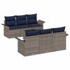 vidaXL Conjunto de Sof&aacute; de Jardim com almofada 7 pcs Cinzeto vime PE