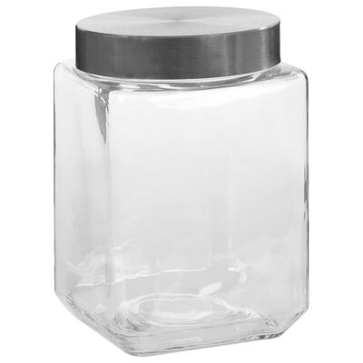 vidaXL Frascos de vidro com tampa prateada 6 pcs 800/1200/1700 ml
