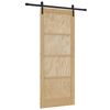 vidaXL Porta Deslizante Natural 86 x 211 cm Madeira de Pinho Maci&ccedil;a