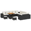 vidaXL Conjunto de Sof&aacute; de Jardim 13 unid. Preto e Creme vime PE