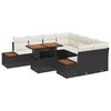 vidaXL Conjunto de Sof&aacute; de Jardim 9 unid. Preto Rattan Sint&eacute;tico