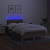 vidaXL Cama box spring colch&atilde;o/LED 120x200cm tecido cinza-acastanhado