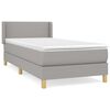 vidaXL Cama com molas/colch&atilde;o 100x200 cm tecido cinzento-claro