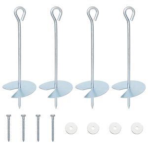 vidaXL &Acirc;ncora para Terra 4 pcs Prateado &Oslash;10 x 30 cm Metal Galvanizado