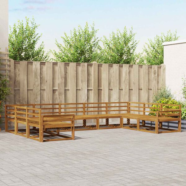 vidaXL Conjunto de Sof&aacute;s para Exterior 9 pcs Natural