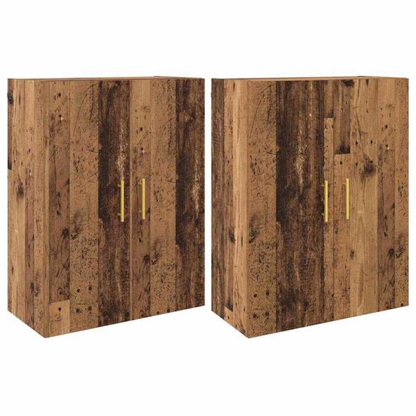 vidaXL Arm&aacute;rio de Parede 2 pcs Madeira antiga 69,5 x 34 x 90 cm